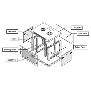 6U Wallmount Mạng Rack 19 \ "thép đen Tủ máy chủ với cửa kính mỏng thiết kế trung tâm dữ liệu 450 600mm chiều sâu 9U/15U/18u - Product Image 5