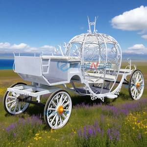 Actividad Promocional, Artículos <span class=keywords><strong>para</strong></span> Bodas, Carro de Caballos Móvil con Forma de Calabaza, Carruaje Blanco de Cenicienta, Transporte Especial en Venta - Product Image 5