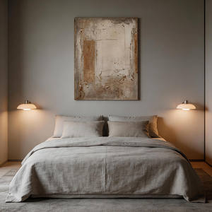 Modern Wabi Sabi Rustic Textured Wall Art Unframed Beige <strong>Neutral</strong> Abstract Canvas <strong>Print</strong> for Minimalist Interior Design - Product Image 1