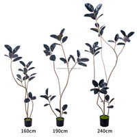 Pohon Karet Buatan 120-210cm Grosir, Ramah Lingkungan, Daun Simulasi Tinggi, Pot Besar, Dekorasi Ruangan, Rumah, Pernikahan