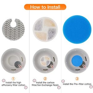 Fontaine à eau pour animaux de compagnie en acier inoxydable, pour chats et chiens, filtre à circulation automatique de 2l, conception détachable, forme ronde - Product Image 5
