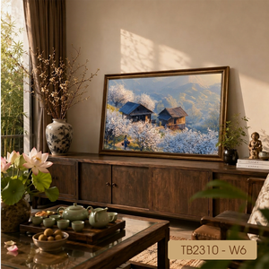 Pintura al Óleo de Paisaje Rural Vietnamita Premium, Hecha a Mano sobre Lienzo, Decoración para el Hogar, Vietnam OEM ODM, Modelo de Pueblo Vietnamita TB2310-W6 - Product Image 2