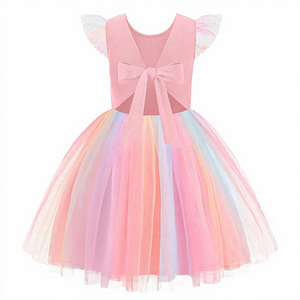Arshiner Bebek Tutu Elbise Küçük Kızlar Yaz Tül Backless Parti Doğum Günü Polyester Pamuk Karışımı 2-6Y - Product Image 1