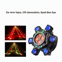 Projecteur LED DJ 100W Super Puissant pour Boîte de Nuit, Effet Tourbillon à Six Bras, Nid d'Abeille 3-en-1, Faisceau Stroboscopique Mobile RGB ABS IP33 DMX512 pour Hôtel