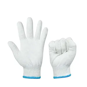 उच्च गुणवत्ता वाले श्रम टिकाऊ औद्योगिक बागवानी गुआंटेस निर्माण कार्य हाथ की सुरक्षा के लिए सफेद 100% सूती बुना हुआ दस्ताने