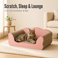 Großhandel Katzen-Kratzbaum-Lounge-Bett aus umweltfreundlichem Karton mit Küstenmuster für drinnen, zum Spielen und Klettern, recycelbar