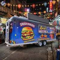 Gerobak Makanan Restoran Mobile dengan Dapur Lengkap Dilengkapi Pizza Kopi Van Makanan Es Krim Gerobak Hot Dog Truk Makanan BBQ