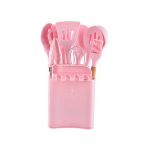 Ensemble d'ustensiles de cuisine en silicone à baril carré avec manche en <span class=keywords><strong>bois</strong></span> Ensemble d'ustensiles de cuisine en silicone 13 pièces en vente - Product Image 6