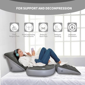 Inflatable 3pcs <b>Bed</b> Wedge Pillow Set with Hole-Reading Pillow&<b>Back</b> <b>Support</b>,Leg Pain Relief,Adjustable Pillows for Acid Reflux - Product Image 3