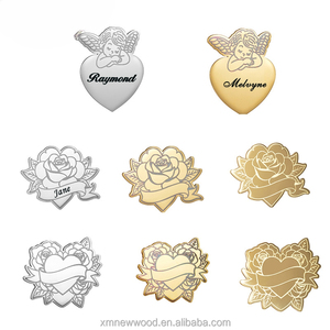 Mặt dây chuyền khắc laser hình học tùy chỉnh tên riêng, dây thép không gỉ mạ vàng 18K, quà tặng trang sức nữ - Product Image 5