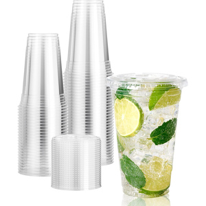 Custom Printing LOGO <b>Plastic</b> pp Pet <b>Cup</b> 98 mm 16 oz Disposable Cold <b>Drink</b> PET clear <b>Plastic</b> <b>Cups</b> with Lid - Product Image 1