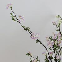 Branches de pêchers artificiels de style nordique, fleurs de saule des neiges, haut de gamme, en tissu de soie synthétique, semi-artisanales, pour décoration de mariage et d'intérieur