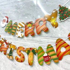 Joyeux Noël guirlande Cloche Père Noël bonhomme <span class=keywords><strong>de</strong></span> neige Elk bas bannières drapeaux bruant pour la fête <span class=keywords><strong>de</strong></span> Noël fournitures maison centre commercial pub décor - Product Image 3