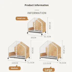 Jaula Moderna y Elegante para Perros Pequeños, de Madera Maciza con Ruedas, para Shiba Inu, con Inodoro Separado, Plegable, para Uso Doméstico, Tamaños Pequeño y <span class=keywords><strong>Grande</strong></span> - Product Image 4