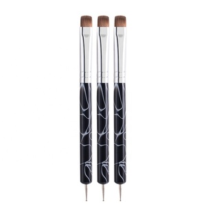 แปรงทาเล็บและปากกาแต่งเล็บแบบ 2-in-1 ขน Kolinsky แท้ 100% ด้ามหินอ่อนสีดำยอดนิยม สำหรับมืออาชีพในร้านทำเล็บ - Product Image 6