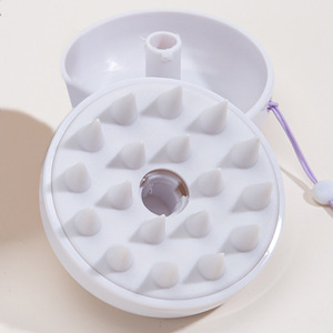 Cepillo de silicona para masaje del cuero cabelludo con función de meridianos, peine portátil para champú, para el cuidado del cabello, color blanco - Product Image 3