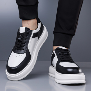 Chunky <b>Shoes</b> Platform Lace-up Round Toe Pu Upper Rubber Outsole EVA Midsole <b>Height</b> <b>Increasing</b> Summer Casual Sneakers - Product Image 4