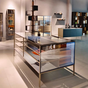 <span class=keywords><strong>Vitrine</strong></span> de magasin de tabac moderne et durable en <span class=keywords><strong>verre</strong></span> <span class=keywords><strong>LED</strong></span> avec cadre en aluminium, personnalisable en toute taille pour la vente au détail - Product Image 3