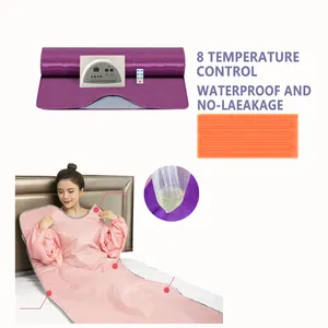 Wholesale Customizable Waterproof Shaping Body 2 Zones Sauna Blanket Fat Lose Heat Thermal Blanket Sauna With Sleeves