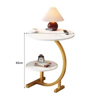 Table basse mini double couche de luxe léger pour salon, table d'appoint moderne, table de chevet, étagère simple, table mobile