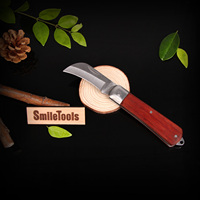 Couteau de greffage en acier inoxydable avec manche en bois DIY pour accessoires de jardin OEM personnalisable