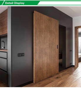 Puerta Corredera Minimalista Tipo Granero, Sin Rieles, de Madera Sólida Compuesta, Apertura Manual, para Dormitorio o Sala de Estar, Deslizamiento Invisible - Product Image 6