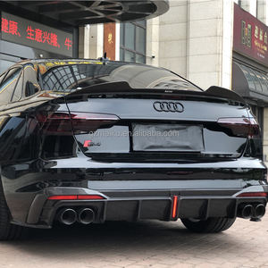 สำหรับ<span class=keywords><strong>2020</strong></span>-2023 <span class=keywords><strong>A4</strong></span> <span class=keywords><strong>Audi</strong></span> S4 B10คาร์บอนไฟเบอร์กันชนหลังลิปสปอยเลอร์ดิฟฟิวเซอร์พร้อมไฟ - Product Image 4