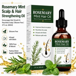 Huile capillaire pure à la menthe et au <span class=keywords><strong>romarin</strong></span>, sans silicone, ambre et <span class=keywords><strong>romarin</strong></span>, directement de l'usine - Product Image 1