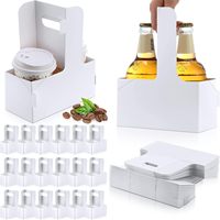 Kosiz 60 porte-gobelets jetables en carton blanc avec poignée, 6,9x3,2x8,9 pouces, pour boissons chaudes/froides, à emporter, café