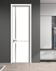 Porte intérieure minimaliste en bois massif avec surface finie, ouverture manuelle, isolation acoustique - Product Image 2