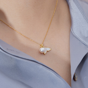 Collar con Colgante de Perla Zhuji Danshui de 8-9 mm, Blanco, Plata S925, Joyería Xiang, Luz Intensa, Pequeñas Imperfecciones, Suministro al por Mayor - Product Image 3