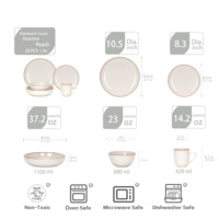 Service de vaisselle en grès de forme nordique, passe au lave-vaisselle, couleur rose, bol, assiette, tasse en céramique, ensemble de table pour la maison