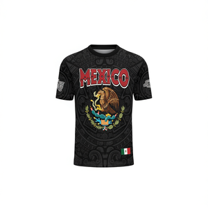Maglia da Calcio 3D del Messico Personalizzabile con Nome e Numero, Stemma dell'Aquila, Motivo Azteco, Unisex, Maglietta per Tifosi - Product Image 2