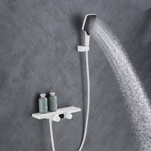 Ensemble de pomme de douche à main thermostatique numérique en cuivre intégral Vimijia, robinet de douche portable pour baignoire, salles de bain - Product Image 5