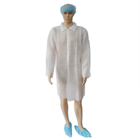 Robe de patient jetable en SMS pp non tissé, robe de visiteur, robe d'isolement