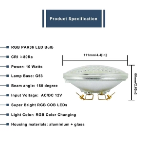 Lampes <span class=keywords><strong>LED</strong></span> Par36 DC AC 12V pour aménagement paysager, IP65, <span class=keywords><strong>piscine</strong></span>, projecteur <span class=keywords><strong>LED</strong></span> 12W, ampoules <span class=keywords><strong>spot</strong></span> - Product Image 4