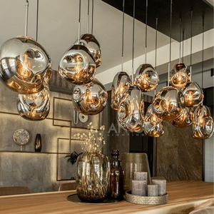 ANNO Hot Sale <strong>Dining</strong> Room Glass Ball Pendant <strong>Light</strong> Chandelier Custom Size Villa <strong>Lights</strong> - Product Image 3