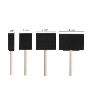 Lot de 4 pinceaux en mousse noire avec manche en <span class=keywords><strong>bois</strong></span>, <span class=keywords><strong>éponge</strong></span>s de 1, 2, 3 et 4 pouces, <span class=keywords><strong>l</strong></span>égers et durables, pour teintures, vernis et travaux manuels <span class=keywords><strong>sur</strong></span> grandes surfaces - Product Image 6