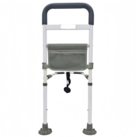 Barre d'appui réglable pour lit, barre de sécurité latérale antidérapante avec poche de rangement, main courante de lit pour la prévention des chutes des seniors, sangle de fixation