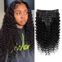 Extensions de cheveux naturels ondulés de 22 pouces, invisibles, à clipser, en cheveux humains bruts, vente chaude d'usine
