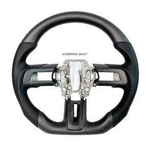 Volant en fibre de carbone noir mat de qualité supérieure, nouvelle collection, vente chaude usine, pièce de mise à niveau personnalisée pour Ford Mustang 2015-2023 - Product Image 1