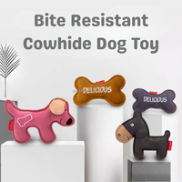 Juguetes para Perros de Cuero Genuino Resistente, Juguetes Masticables de Piel de Vaca Resistentes a Mordidas