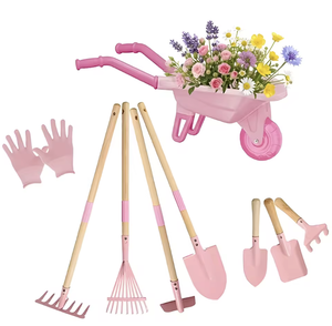 Outils de jardinage pour enfants, vente directe d'usine, ensemble de 10 outils de jardinage en plastique et en bois pour enfants, transfrontalier - Product Image 1