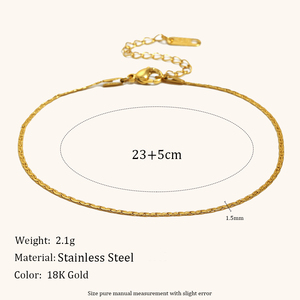 Dingran vente en gros <span class=keywords><strong>de</strong></span> chaîne <span class=keywords><strong>de</strong></span> <span class=keywords><strong>cheville</strong></span> fine en acier inoxydable minimaliste étanche sans ternissement bijoux plaqués <span class=keywords><strong>or</strong></span> 18 carats pour femmes - Product Image 2