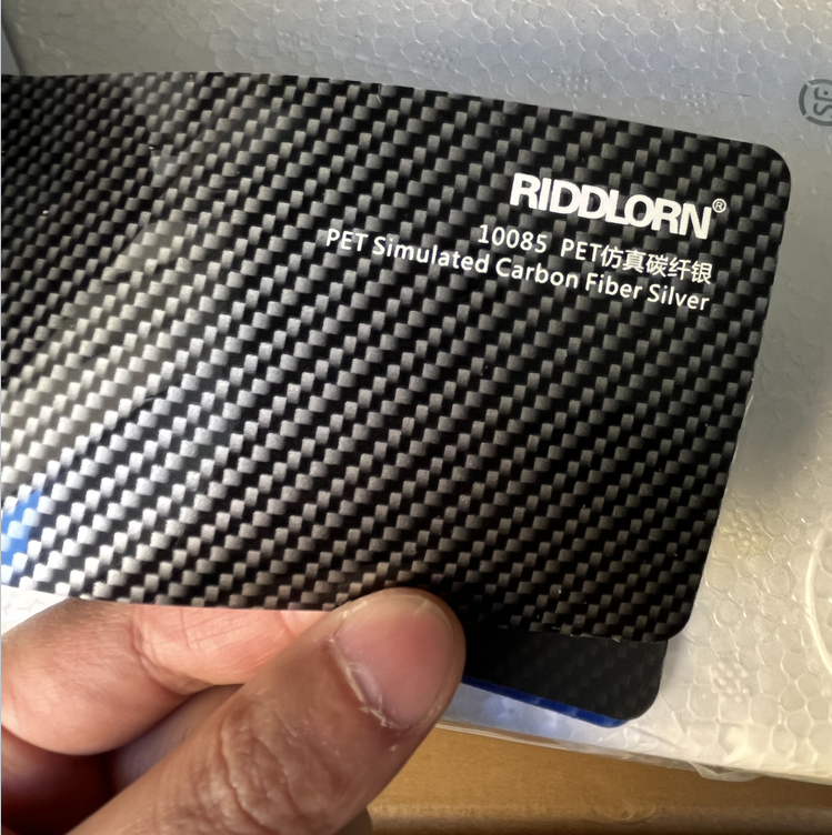 PET simulación de carbono negro plata 1,52*17M