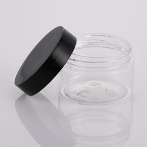 Transparent PET <b>Plastic</b> <b>Jars</b> With Black Screw Tops Cylinder Shape Food Grade Container 150ml 500ml Capacity - Product Image 5
