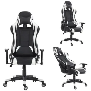 High Back Racing Style Gaming Recliner Chair With Footrest And Massage