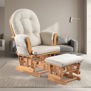 Fauteuil à bascule ergonomique moderne de haute qualité, écologique, avec structure en bois modulaire et revêtement rembourré, pour la maison et le bureau - Product Image 1