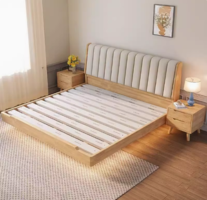 Marco <span class=keywords><strong>de</strong></span> cama <span class=keywords><strong>de</strong></span> madera maciza nórdica Simple moderno doble dormitorio principal estancia en casa Hotel en línea rojo con función <span class=keywords><strong>de</strong></span> almacenamiento - Product Image 4