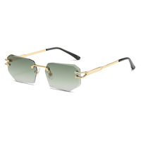 Lunettes de Soleil de Luxe Designer 2025 en Métal Personnalisé, Branches Biseautées, Sans Monture, Unisexe, Logo Personnalisable, Protection UV400